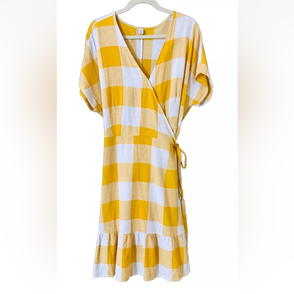 Old Navy Yellow and White Checkered Dress
